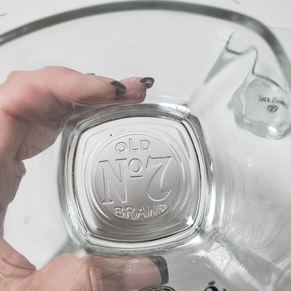 Jack Daniels Old No.7 Square Shot Glasses Clear Glass Set Of 2 Whiskey Bar - Picture 3 of 5